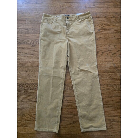 NWT Talbots Heritage Mustard Yellow Corduroy Straight Leg Preppy Womens Size 16P - Picture 1 of 9
